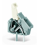 Stackable PCB terminal block; push-button; 2.5 mm²; Pin spacing 5/5.08 mm; 1-pole; suitable for Ex-e applications; CAGE CLAMP®; commoning option; 2,50 mm²; light gray