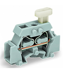 2-conductor terminal block; on one side with push-button; with fixing flange; for screw or similar mounting types; Fixing hole 3.2 mm Ø; 2.5 mm²; CAGE CLAMP®; 2,50 mm²; gray