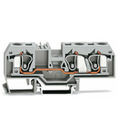 3-conductor through terminal block; 10 mm²; suitable for Ex e II applications; center marking; for DIN-rail 35 x 15 and 35 x 7.5; CAGE CLAMP®; 10,00 mm²; light gray