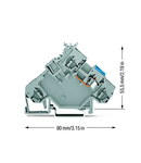 2-conductor actuator supply terminal block; with colored conductor entries; 2.5 mm²; CAGE CLAMP®; 2,50 mm²; gray