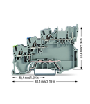 3-conductor actuator supply terminal block; for PNP-(high-side) switching actuators; with ground contact; 1 mm²; Push-in CAGE CLAMP®; 1,00 mm²; gray