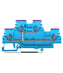 Double-deck terminal block; 4-conductor through terminal block; N; suitable for Ex i applications; internal commoning; conductor entry with violet marking; for DIN-rail 35 x 15 and 35 x 7.5; 1.5 mm²; CAGE CLAMP®; 1,50 mm²; blue