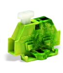2-conductor terminal block; on one side with push-button; with fixing flange; for screw or similar mounting types; Fixing hole 3.2 mm Ø; 2.5 mm²; CAGE CLAMP®; 2,50 mm²; green-yellow