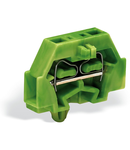 2-conductor terminal block; without push-buttons; with snap-in mounting foot; for plate thickness 0.6 - 1.2 mm; Fixing hole 3.5 mm Ø; 1.5 mm²; CAGE CLAMP®; 1,50 mm²; green-yellow
