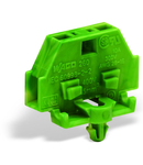 2-conductor terminal block; without push-buttons; with snap-in mounting foot; for plate thickness 0.6 - 1.2 mm; Fixing hole 3.5 mm Ø; 1.5 mm²; CAGE CLAMP®; 1,50 mm²; green-yellow