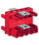 3-way distribution connector; 5-pole; Cod. P; 1 input; 3 outputs; red