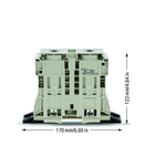 2-conductor through terminal block; 185 mm²; suitable for Ex e II applications; lateral marker slots; with fixing flanges; POWER CAGE CLAMP; 185,00 mm²; light gray