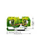 2-conductor ground terminal block; 10 mm²; suitable for Ex e II applications; center marking; for DIN-rail 35 x 15 and 35 x 7.5; CAGE CLAMP®; 10,00 mm²; green-yellow