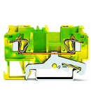 2-conductor ground terminal block; 4 mm²; side and center marking; for DIN-rail 35 x 15 and 35 x 7.5; CAGE CLAMP®; 4,00 mm²; green-yellow