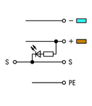 4-conductor sensor terminal block; LED (red); for NPN-(low-side) switching sensors; with colored conductor entries; 2.5 mm²; CAGE CLAMP®; 2,50 mm²; gray