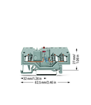 Component terminal block; 3-conductor; LED (red); 24 VDC; for DIN-rail 35 x 15 and 35 x 7.5; 1.5 mm²; CAGE CLAMP®; 1,50 mm²; gray