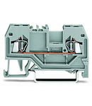2-conductor through terminal block; 1.5 mm²; center marking; for DIN-rail 35 x 15 and 35 x 7.5; CAGE CLAMP®; 1,50 mm²; yellow