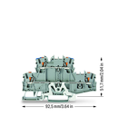 Double-deck terminal block; with push-button; Ground conductor/through terminal block; PE/N; without marker carrier; suitable for Ex e II applications; Blue conductor entry upper deck; for DIN-rail 35 x 15 and 35 x 7.5; 2.5 mm²; Push-in CAGE CLAMP®; 2,50 