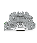 Double-deck terminal block; Ground conductor/through terminal block; PE/L; same profile as double-deck disconnect terminal block; without marker carrier; for DIN-rail 35 x 15 and 35 x 7.5; 2.5 mm²; Push-in CAGE CLAMP®; 2,50 mm²; gray