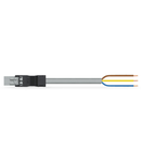 pre-assembled connecting cable; Eca; Plug/open-ended; 3-pole; Cod. B; 1 m; 1,00 mm²; gray