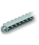 THT male header; 1.0 x 1.0 mm solder pin; angled; clamping collar; Pin spacing 7.5 mm; 10-pole; gray