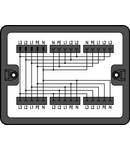 Distribution box; Three-phase current (400 V); 1 input; 5 outputs; Cod. A; MIDI; black