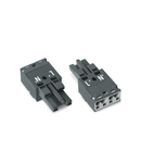 Socket; 2-pole; Cod. L; 4,00 mm²; dark gray