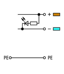 4-conductor sensor supply terminal block; LED (green); for PNP-(high-side) switching sensors; with end plate; with colored conductor entries; 2.5 mm²; CAGE CLAMP®; 2,50 mm²; gray