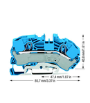 Spare supply terminal block; 16 mm²; 12 mm; Push-in CAGE CLAMP®; 16,00 mm²; blue