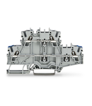 Double-deck terminal block; Through/through terminal block; N/L; without marker carrier; suitable for Ex e II applications; Blue conductor entry lower deck; for DIN-rail 35 x 15 and 35 x 7.5; 2.5 mm²; Push-in CAGE CLAMP®; 2,50 mm²; gray