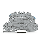 Double-deck terminal block; Through/through terminal block; same profile as double-deck disconnect terminal block; L/N; without marker carrier; Blue conductor entry upper deck; for DIN-rail 35 x 15 and 35 x 7.5; 2.5 mm²; Push-in CAGE CLAMP®; 2,50 mm²; gra