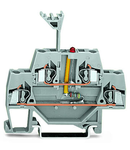 Component terminal block; double-deck; LED (red); 24 VDC; for DIN-rail 35 x 15 and 35 x 7.5; 2.5 mm²; CAGE CLAMP®; 2,50 mm²; gray