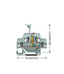 Component terminal block; double-deck; LED (red); 24 VDC; for DIN-rail 35 x 15 and 35 x 7.5; 2.5 mm²; CAGE CLAMP®; 2,50 mm²; gray