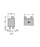 PCB terminal block; push-button; 1.5 mm²; Pin spacing 5 mm; 6-pole; PUSH WIRE®; 1,50 mm²; gray