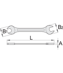 Cheie fixa dubla 4 x 4.5mm, 100mm, 14mm, 14mm, 3.4mm, 10g