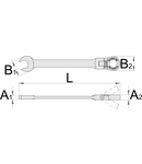 Cheie combinata cu clichet articulata 6mm, 136mm, 17,4mm, 16,9mm, 8,4mm, 4,9mm, 50g