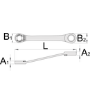 Chei combinate forjate cu clichet 6 x 8mm, 114,2mm, 17,4mm, 17,4mm, 8,4mm, 8,4mm, 40g