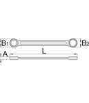 Cheie inelara dubla dreapta cu capete drepte 10 x 11mm, 132mm, 15.6mm, 16.5mm, 6.6mm, 29g