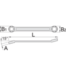 Chei inelare duble drepte cu profil TX 97mm, 10mm, 11.3mm, 4.6mm, 13g