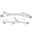 Cheie inelara dublu decupata 8 x 10mm, 145mm, 7mm, 8.5mm, 18mm, 20mm, 6mm, 7mm, 48g