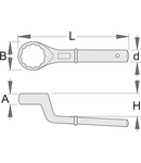 Cheie inelara simpla cotita 36mm, 18mm, 50mm, 35mm, 235mm, 686g