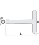 Cap cheie tubulara izolata la 1000 V cu maner in T, varianta lunga 11mm, 300mm, 160mm, 21mm, 460g