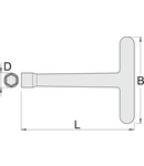 Cap cheie tubulara izolata la 1000 V cu maner in T, varianta lunga 13mm, 300mm, 160mm, 24mm, 492g