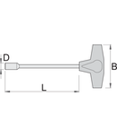 Chei cu maner de plastic in T 5.5mm, 8.8mm, 230mm, 88mm, 106g