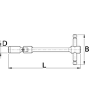 Chei tubulare articulate cu maner in T 6mm, 10.5mm, 165mm, 400mm, 204g