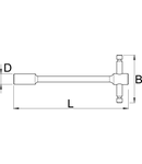 Chei cu maner in T 6mm, 9.4mm, 165mm, 300mm, 160g