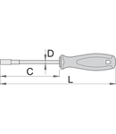 Capete chei tubulare cu maner TBI 5mm, 125mm, 235mm, 5,2mm, 92g