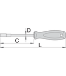 Capete chei tubulare cu maner TBI 5.5mm, 125mm, 235mm, 5,2mm, 103g