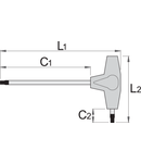 Chei hexagonale cu maner in T 2mm, 155mm, 125mm, 15mm, 61mm, 12g