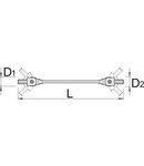 Cap cheie tubulara cu cardan si profil locas hexagonal 3 x 4mm, 207.5mm, 15mm, 15mm, 110g