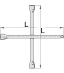 Cheie cruce pentru roti 17mm, 19mm, 22mm, 1/2"mm, 370mm, 1430g