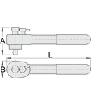 Antrenor cu clichet reversibil 1/2" izolat la 1000 V 1/2", 245mm, 50mm, 80mm, 667g