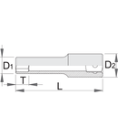 Capete chei tubulare 1/4", varianta lunga 11/32"mm, 50mm, 10.5mm, 12.9mm, 71g