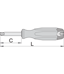 Surubelnita cu patrat de 1/4" 1/4", 150mm, 50mm, 97g