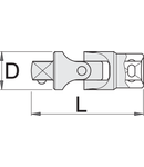 Intermediar cardanic 1/4" 1/4", 41mm, 14mm, 35g